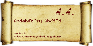 Andaházy Abád névjegykártya